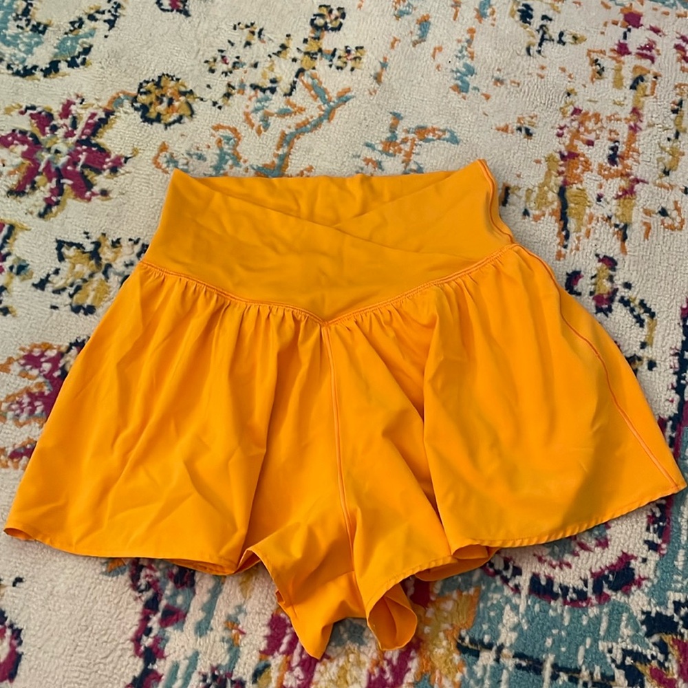 orange real me crossover flowy short by aerie